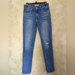 Levi's 721 High Rise Skinny Distressed Women's Blue Size 28